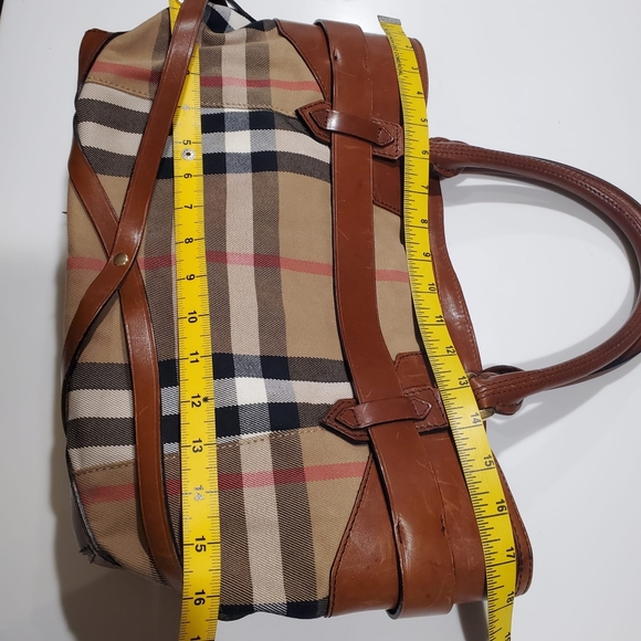 Burberry Large Landscape Lynher House Check Canvas & Smooth Leather Tote Bag - Picture 5 of 16